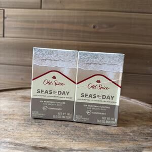 Old Spice Seas The Day Eucalyptus + Coconut Cream Scent 5 Oz Bar Soap X 2